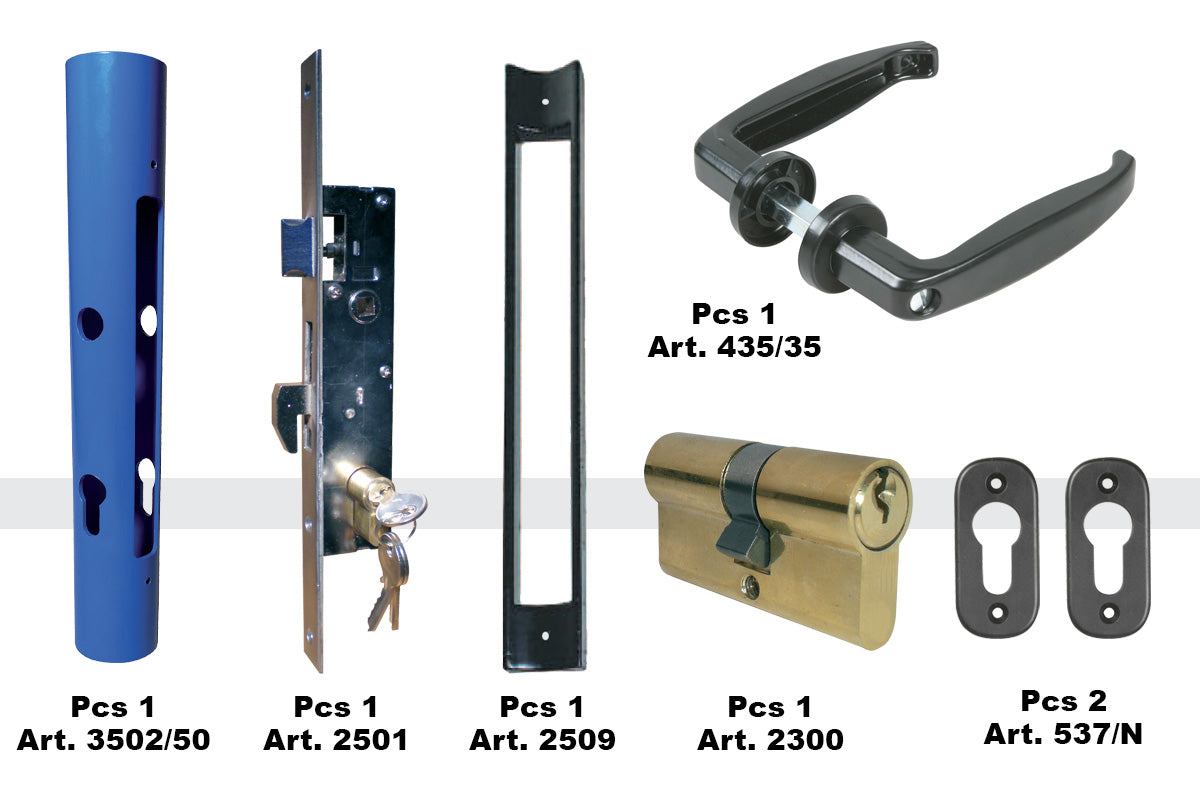 IBFM Art. 3502K01 Kit Base per Cancello - Tubi Rotondi In Acciaio Zincato 20mm