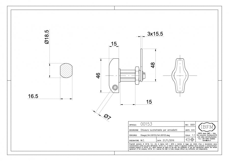 Art. 153 Chiusura Lucchettabile