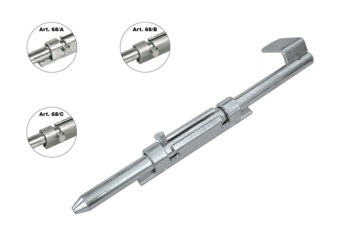 IBFM Art. 68/A-68/B-68/C Paletto Rotondo di Sicurezza per Cancelli a Battente In Acciaio Zincato 250mm cod. 068250A
