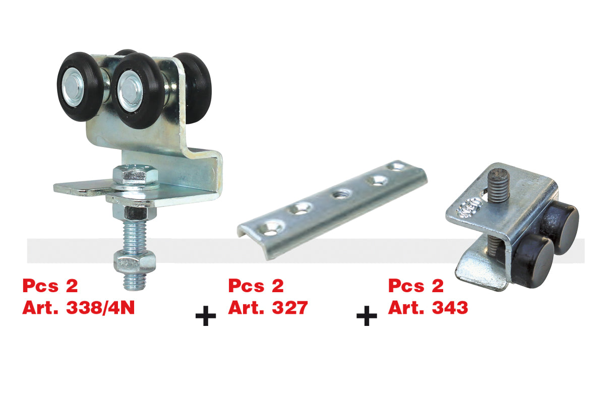 IBFM Art. 338/4NKIT Kit Carrello per portone scorrevole In Acciaio e Nylon