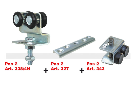 IBFM Art. 338/4NKIT Kit Carrello per portone scorrevole In Acciaio e Nylon