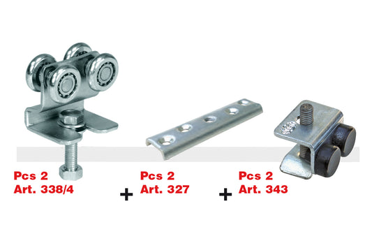 IBFM Art. 338/4KIT Kit Carrello per portone scorrevole In Acciaio Zincato