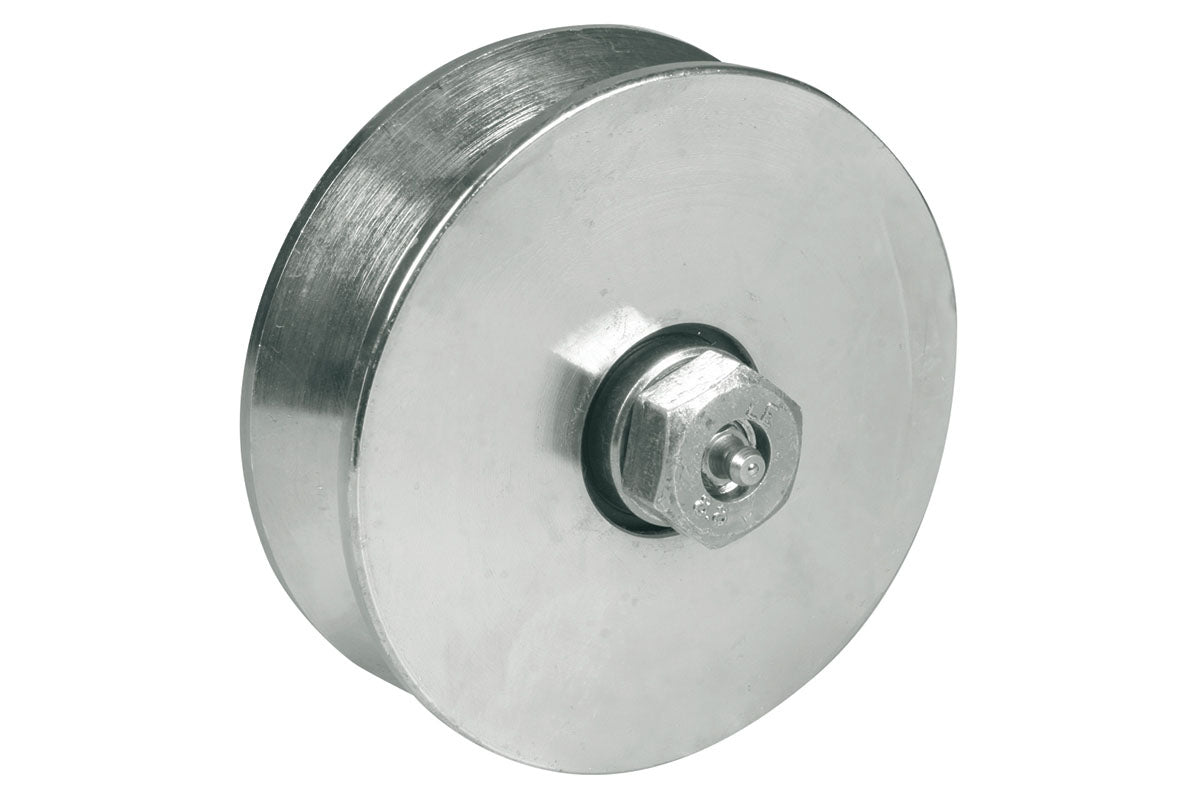 IBFM Art. 366/S Ruota per Cancelli Gola "V" con Ingrassatore In Acciaio Zincato 120mm cod. 366120S