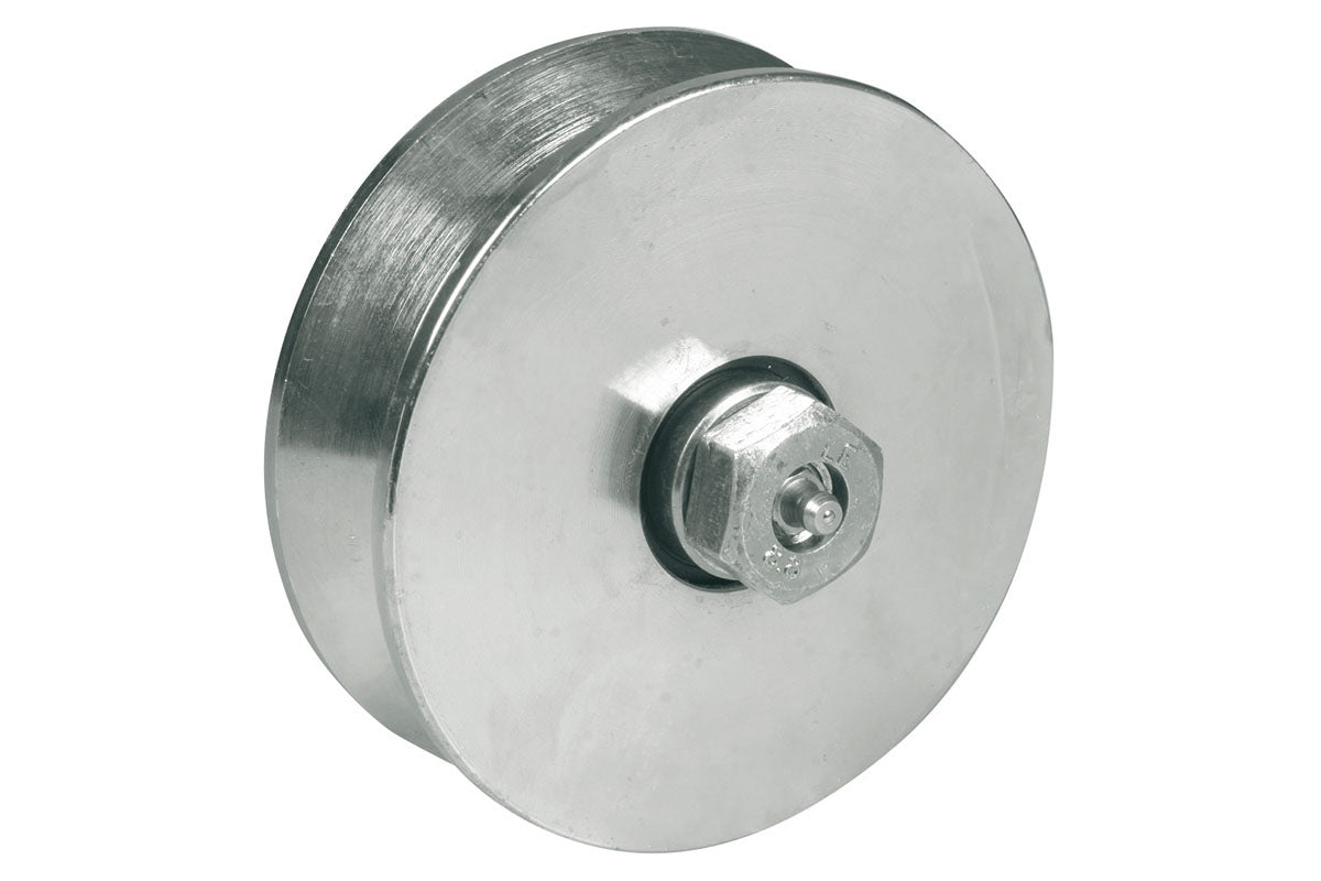 IBFM Art. 367/S Ruota per Cancelli Gola Tonda con Ingrassatore In Acciaio Zincato 100mm cod. 367100S
