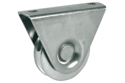 IBFM Art. 386 Ruota con Supporto Esterno - 1 Cuscinetto - Gola V In Acciaio Zincato 80mm cod. 386080