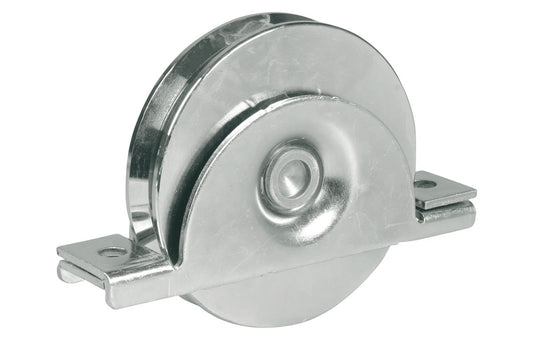 IBFM Art. 392 Ruota con Supporto Interno - 1 Cuscinetto - Gola Tonda In Acciaio Zincato 120mm cod. 392120