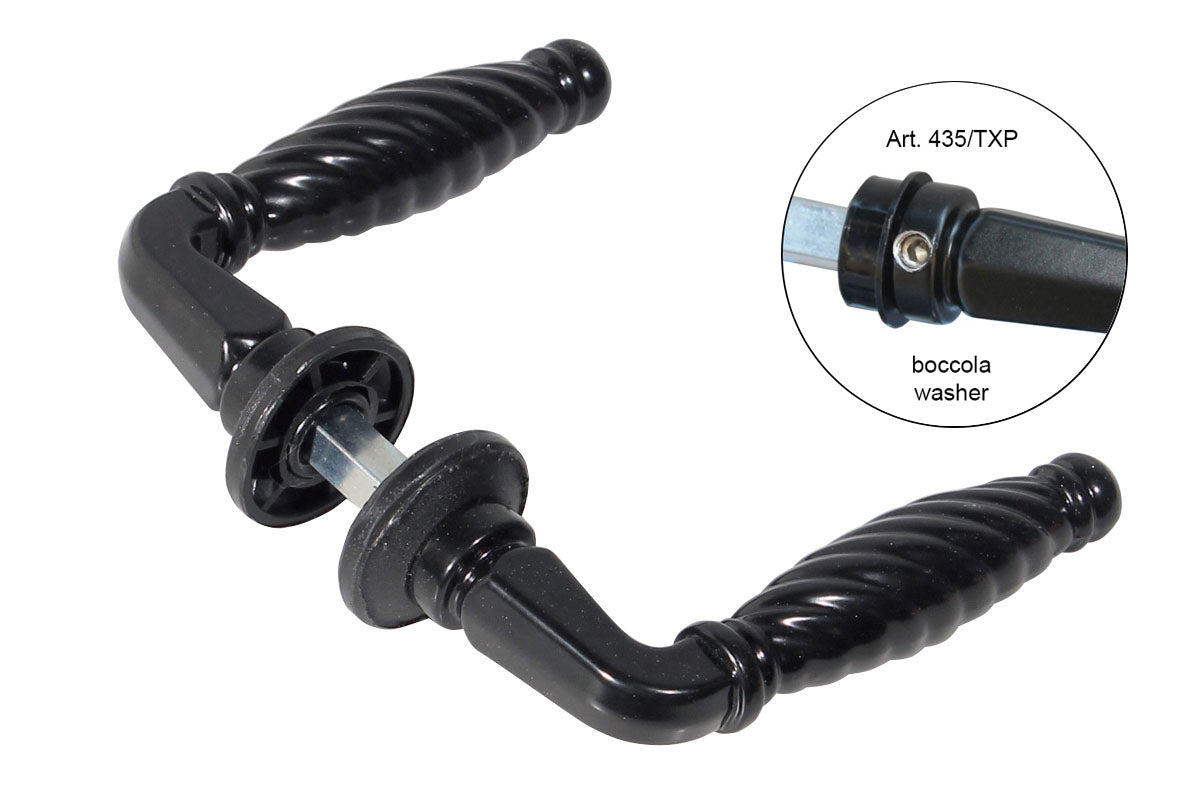 IBFM Art. 435/TX-435/TXP Maniglia Tipo Rustico In Alluminio Verniciato Nero con Boccola 35mm cod. 435TXP