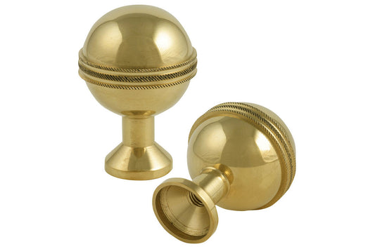 IBFM Art. 870 Pomolo a Palla con Fascia Zigrinata In Ottone 40mm cod. 870040