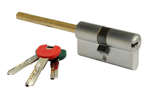 IBFM Art. 2307/CS Cilindro Di Sicurezza con Predisp. Pomolo Con Chiave da Cantiere In Ottone Cromo Satinato 35/30mm cod. 23073530CS