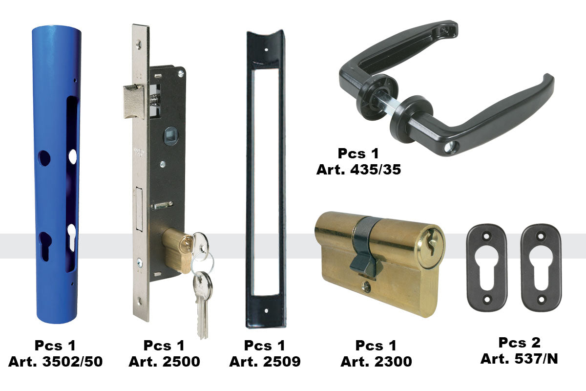 IBFM Art. 3502K00 Kit Base per Cancello - Tubi Rotondi In Acciaio Zincato 20mm