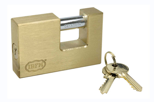 IBFM Art. 9850-9860-9865-9875-9890 Lucchetti Rettangolari KA In Ottone 90mm cod. 9890KA