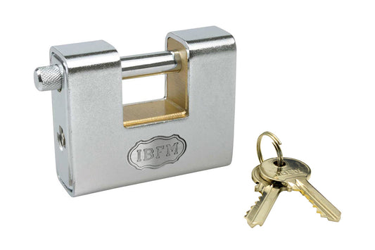 IBFM Art. 9960-9980-9990 Lucchetto Corazzato KA1 In Acciaio e Ottone 90mm cod. 9990KA1